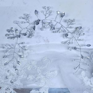 Handmade bridal hair vine silver crystals